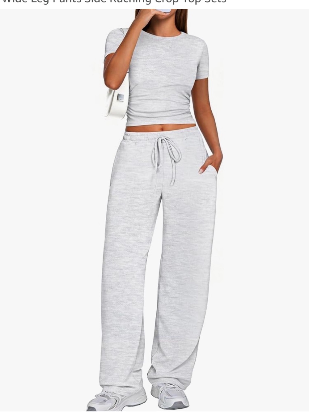 Casual Two-Piece Heather Gray Set